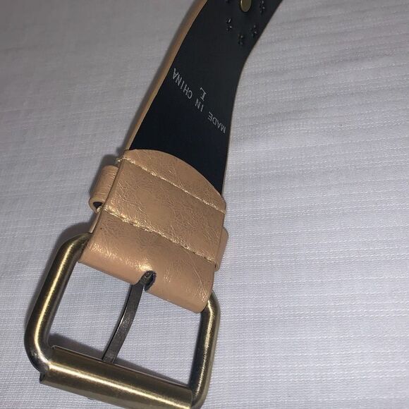 Vintage 90s Y2K Tan Studded BoHo belt Size Large - Picture 7 of 14